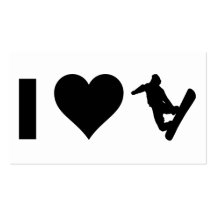 Eu amo a snowboarding cartoes de visita