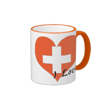 Eu amo a suiça caneca