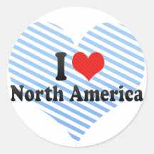 Eu amo America do Norte Adesivos Em Formato Redondos