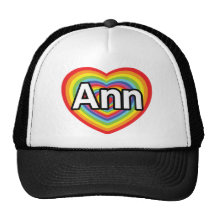 Eu amo Ann, coração do arco-íris Bonés