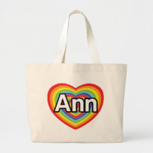 Eu amo Ann, coração do arco-íris Bolsa Para Compras