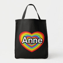 Eu amo Anne, coração do arco-íris Bolsas
