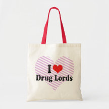 Eu amo barões da droga bolsas de lona