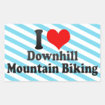 Eu amo Biking em declive da montanha Adesivos Em Forma Retangular