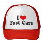 Eu amo carros rápidos boné