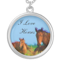 Eu amo cavalos bijuteria personalizada