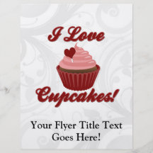 Eu amo cupcakes panfletos