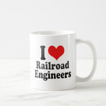 Eu amo engenheiros de estrada de ferro canecas