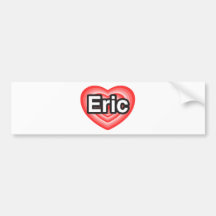 Eu amo Eric. Eu te amo Eric. Coração Adesivo