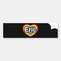 Eu amo Eric. Eu te amo Eric. Coração Adesivos