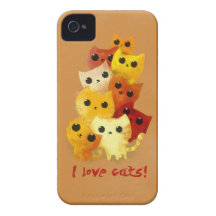 Eu amo gatos iPhone 4 capas