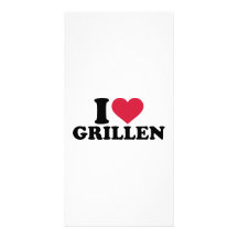 Eu amo Grillen Cartão Com Foto Personalizado