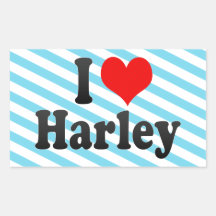 Eu amo Harley Adesivo Retângular