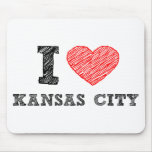 Eu amo Kansas City Mousepads