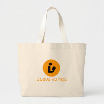 Eu amo ler bolsa de lona
