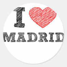 Eu amo Madrid Adesivo Em Formato Redondo