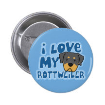 Eu amo meu botão de Rottweiler Botons