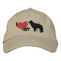 Eu amo meu chapéu bordado border collie boné