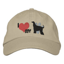 Eu amo meu chapéu bordado galgo afegão bone bordado