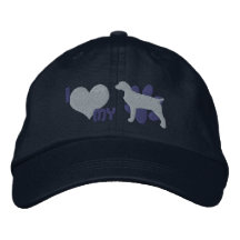 Eu amo meu chapéu bordado Spaniel de Boykin (azul) Boné Bordado