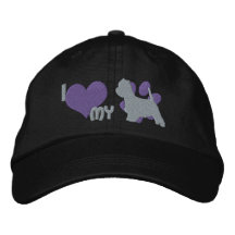 Eu amo meu chapéu bordado Westie (roxo) Boné
