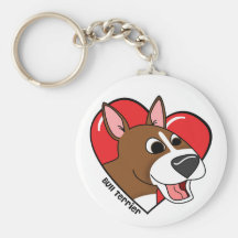 Eu amo meu chaveiro de bull terrier (os desenhos a