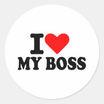 Eu amo meu chefe adesivo redondo