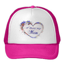Eu amo meu design floral do coração da mãe bones