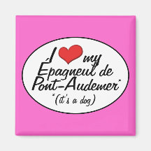 Eu amo meu Epagneul de Pont-Audemer (é um cão) Imã