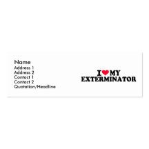 Eu amo meu Exterminator Cartoes De Visitas