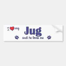 Eu amo meu jarro (o cão masculino) adesivo