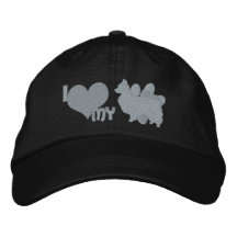 Eu amo meu Monochrome de Papillon Boné