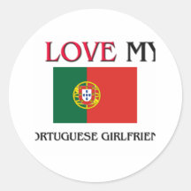 Eu amo meu namorada português adesivos em formato redondos