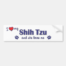Eu amo meu Shih Tzu (o cão fêmea) Adesivos