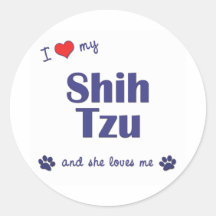 Eu amo meu Shih Tzu (os cães fêmeas) Adesivos