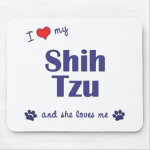 Eu amo meu Shih Tzu (os cães fêmeas) Mousepads