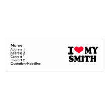 Eu amo meu Smith Modelos Cartão De Visita