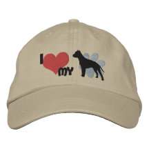 Eu amo meu Staffordshire Terrier americano Bonés Bordados