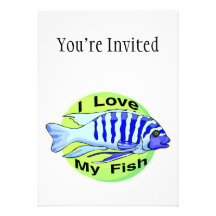 Eu amo meus peixes convite personalizado