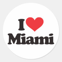 Eu amo Miami Adesivos Em Formato Redondos