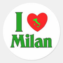 Eu amo Milão Italia Adesivos Redondos