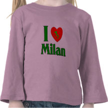Eu amo Milão Italia Camiseta