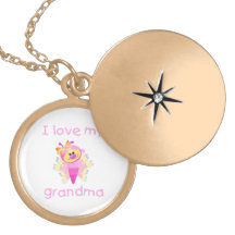 Eu amo minha avó (a menina flutterby) colares personalizados