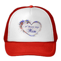 Eu amo minha mãe, coração floral boné