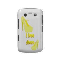 Eu amo o amarelo dos calçados do salto alto capa blackberry Case-Mate