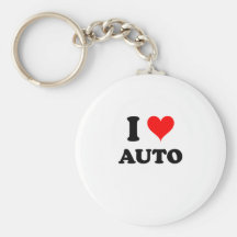 Eu amo o automóvel chaveiro
