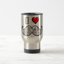 Eu amo o bigode caneca