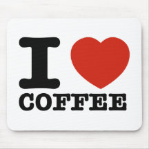 Eu amo o café mouse pads
