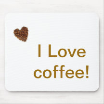 eu amo o café mousepads