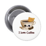Eu amo o café - o texto feito sob encomenda - boton